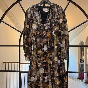 Anthropologie Maxi Dress with Metallic Detail - Size M